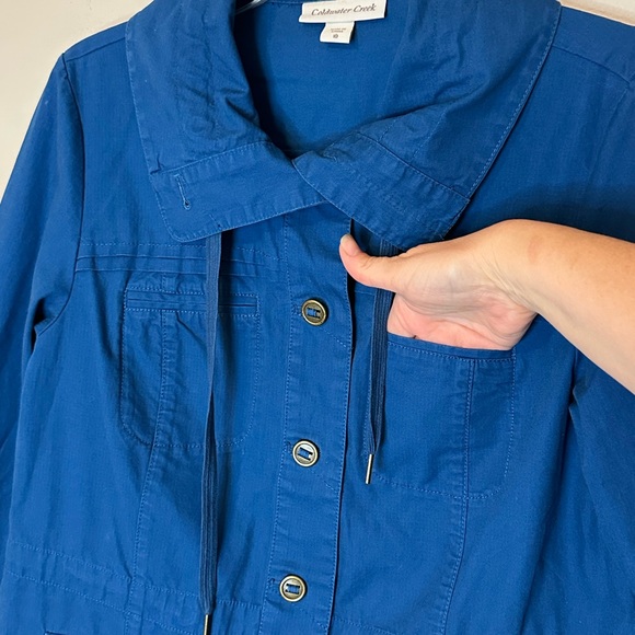Coldwater Creek Marine Blue Cargo Jacket with Inner Drawstrings - size 10 - Picture 4 of 10